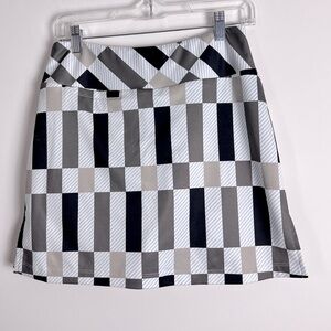 GOLFTINI Golf Tennis Pickle Ball Skort Square Modern Contemporary Neutral Print